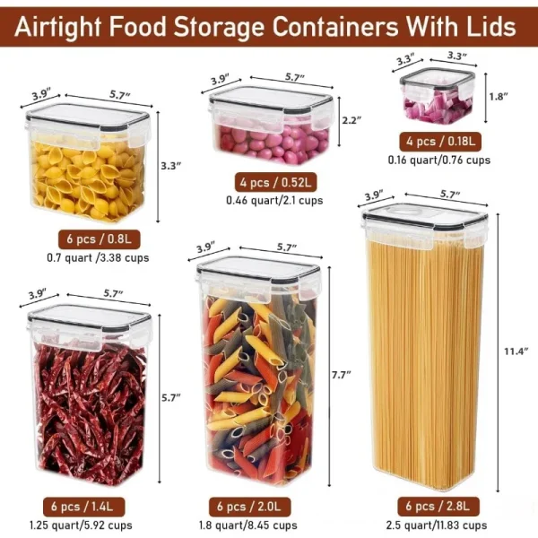 68 PCS Airtight Food Storage Containers with Lids – BPA-Free Storage Set - Image 2