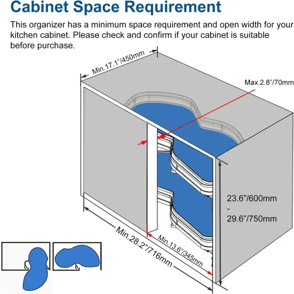 Right Swing Pull Out Organizer – Blind Corner Kitchen Cabinet Solution - Image 3