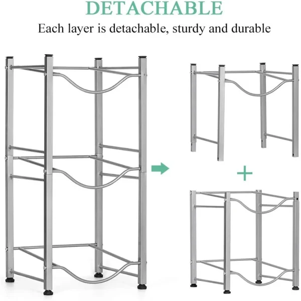 3-layer kettle rack, 5-gallon detachable water bottle rack, suitable for kitchen and office use - Image 3