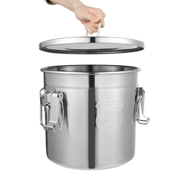 12L Stainless Steel Airtight Cereal Container Kitchen Grain Storage Canister - Image 2