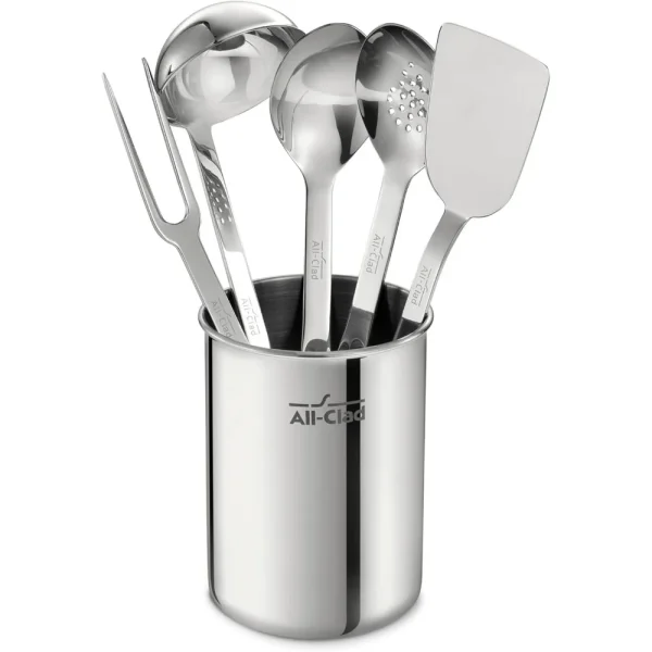 Professional Stainless Steel Kitchen Gadgets with Caddy – 6-Piece Tool Set