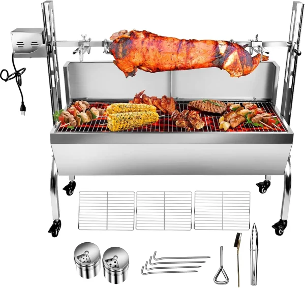 176 lbs Stainless Steel Rotisserie Grill – Heavy-Duty Roaster for BBQ Enthusiasts