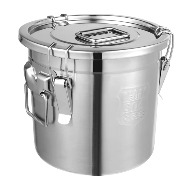 12L Stainless Steel Airtight Cereal Container Kitchen Grain Storage Canister - Image 4