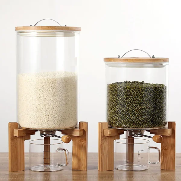 5L/7.5L Rice Dispenser – Creative Glass Food Storage Container - Image 3