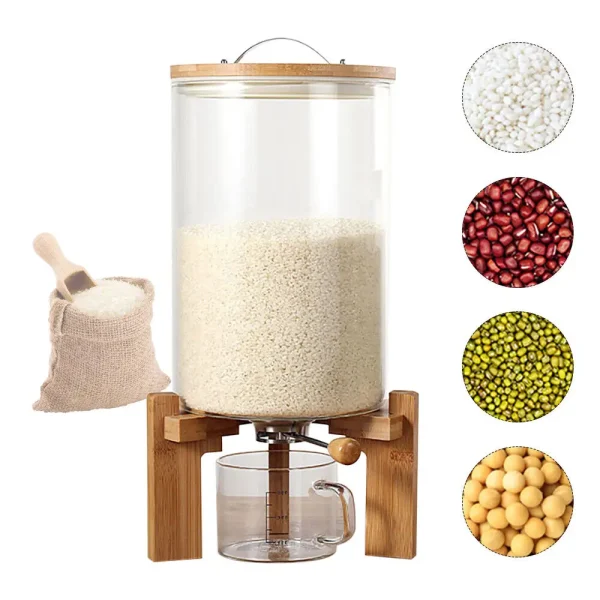 5L/7.5L Rice Dispenser – Creative Glass Food Storage Container - Image 2