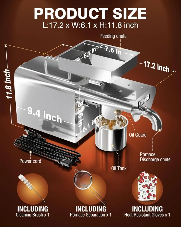 Oil Press Extractor Machine – Automatic Electric Oil Maker for Home & Commercial Use - Image 6