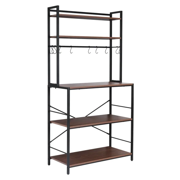 Kitchen Bakers Rack Industrial 5-Tier Microwave Oven Stand Freestanding Kitchen Utility Storage Shelf Workstation Organizer - Image 5